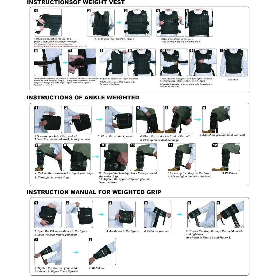 LISM Adjustable Weighted Vest 44LB For Men Women Fitness Gear