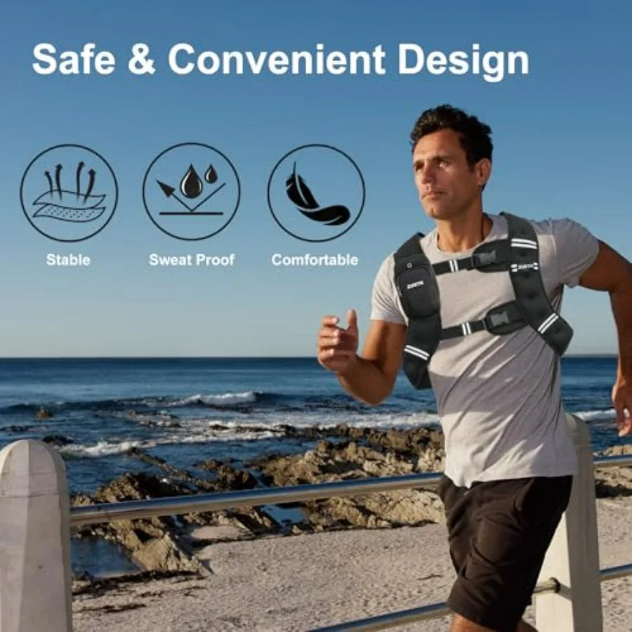 LISM Weighted Vest 6to30 Lb Reflective Stripe For Training