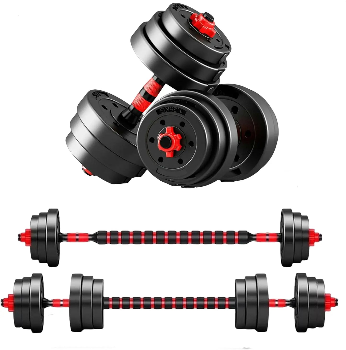 Adjustable Dumbbell Set For Home Gym 3-In-1 Ergonomic Modes