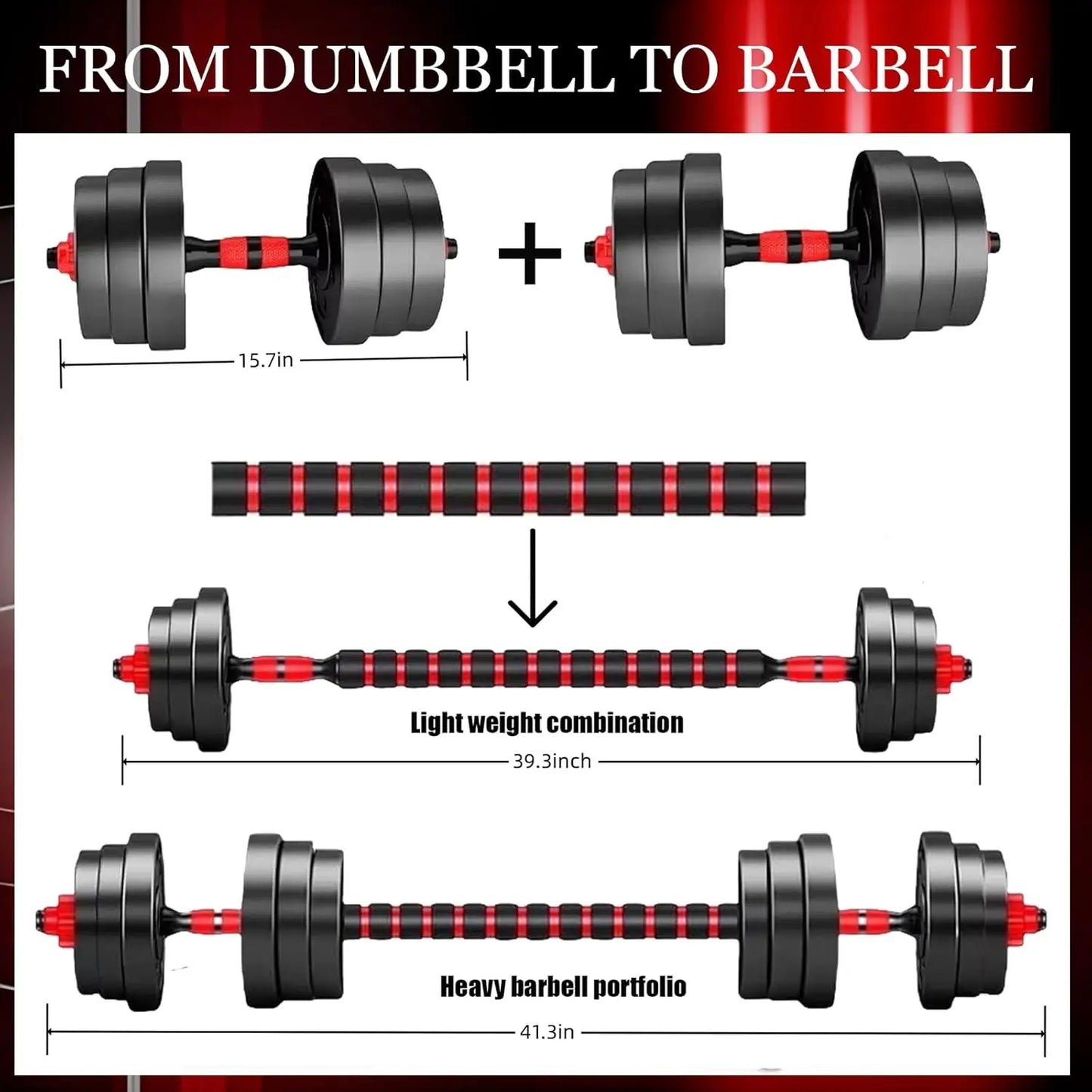 Adjustable Dumbbell Set For Home Gym 3-In-1 Ergonomic Modes