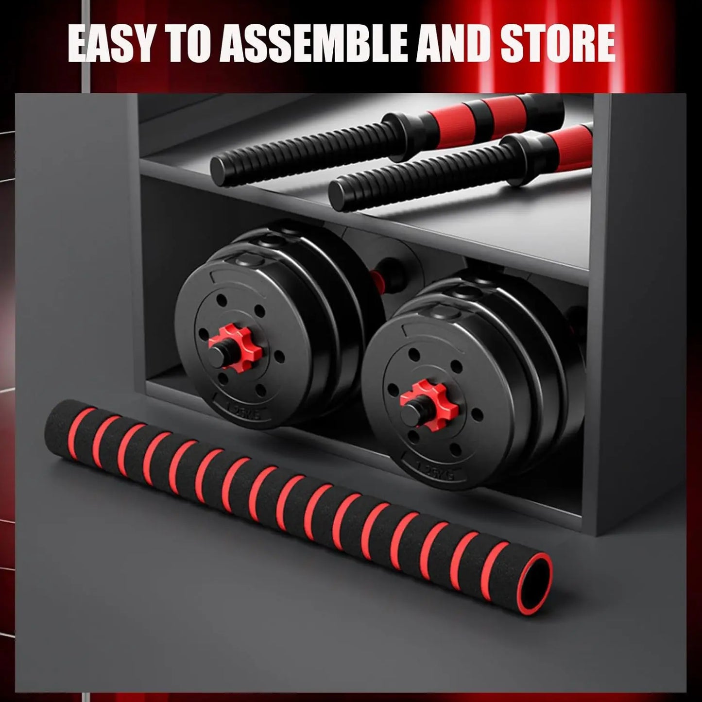 Adjustable Dumbbell Set For Home Gym 3-In-1 Ergonomic Modes
