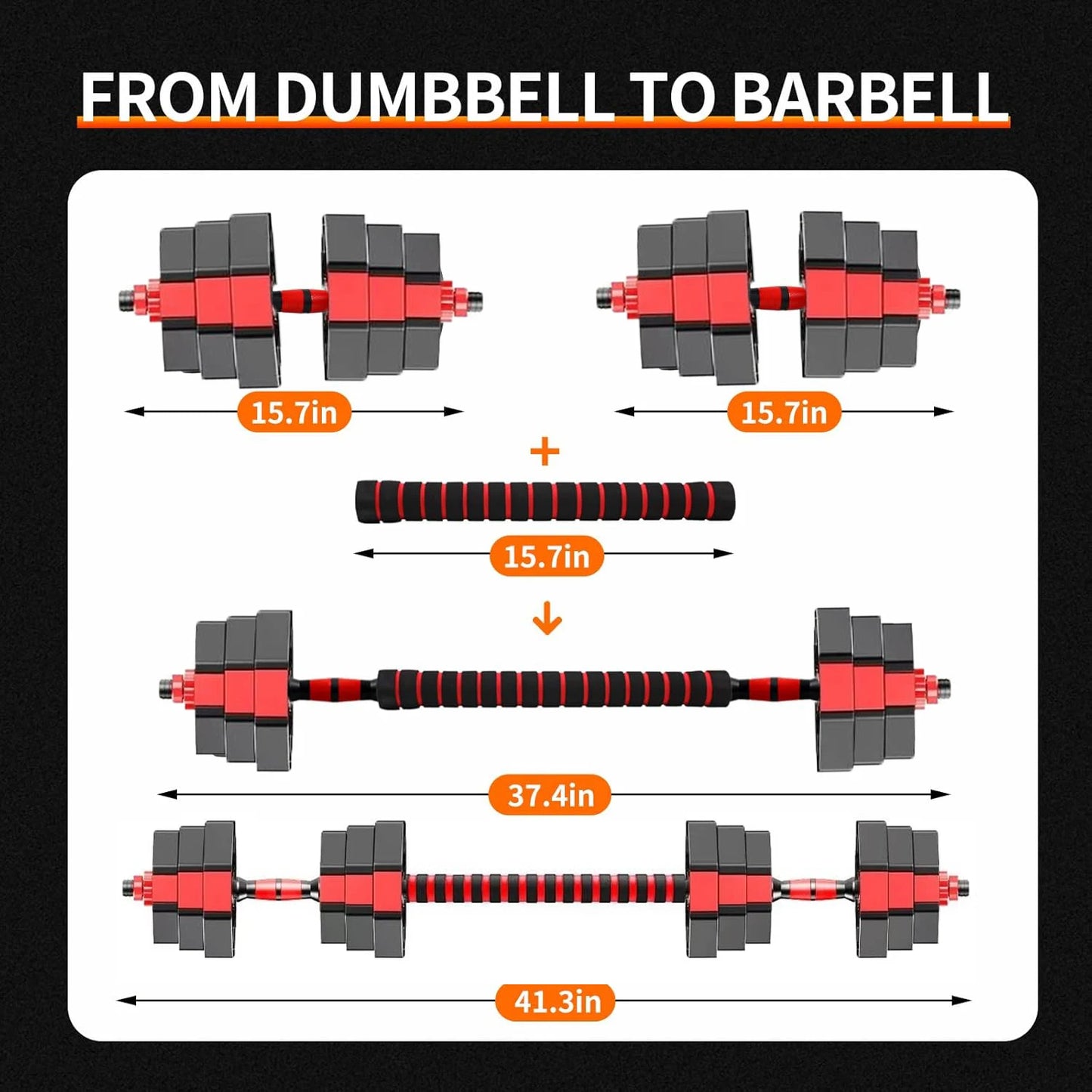 Adjustable Dumbbell Barbell Three In One Home Gym System