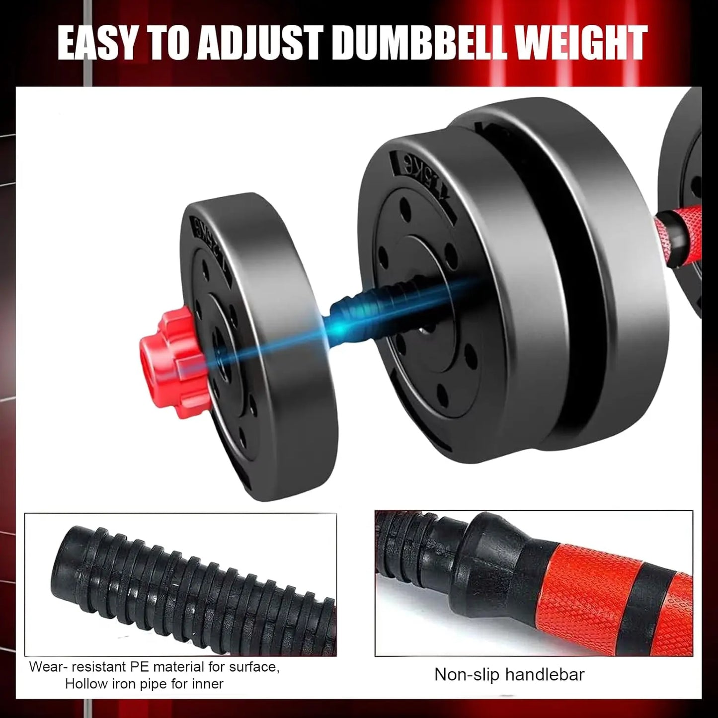 Adjustable Dumbbell Set For Home Gym 3-In-1 Ergonomic Modes