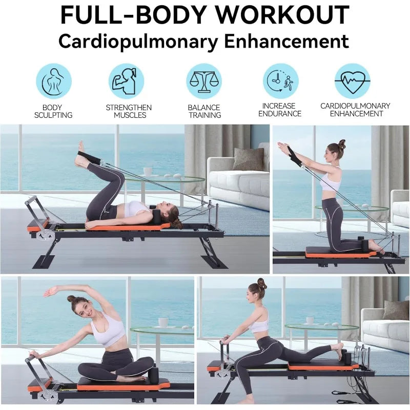 Pilates Reformer Foldable Machine For Home And Gym Workouts