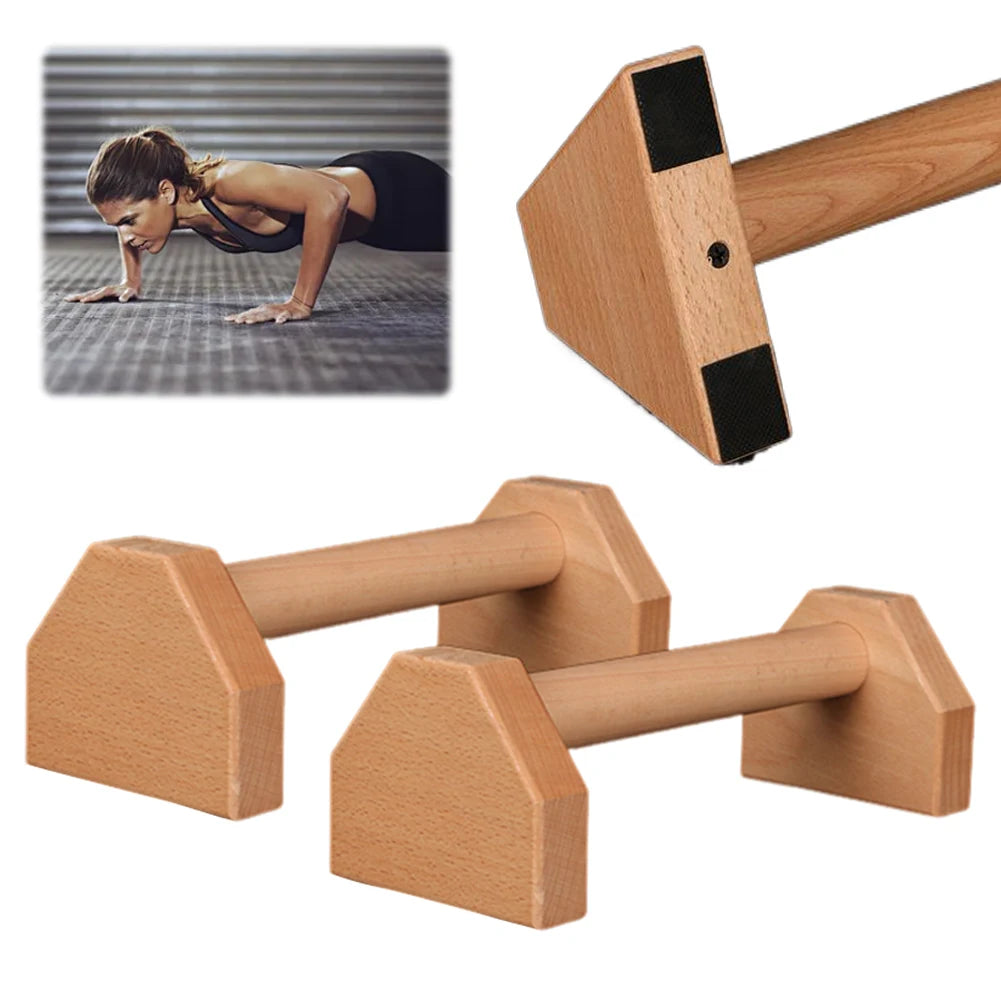 alloetHign-concerned Wooden Push Up Stand Heavy Duty Non Slip Bar
