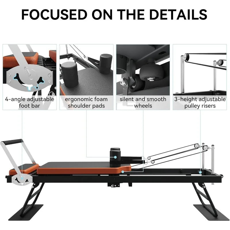 Pilates Reformer Foldable Machine For Home And Gym Workouts