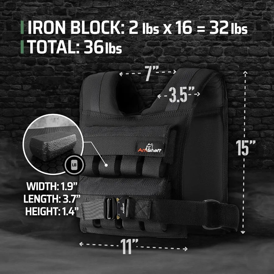 LISM Adjustable Weighted Vest With Iron Blocks For Fitness