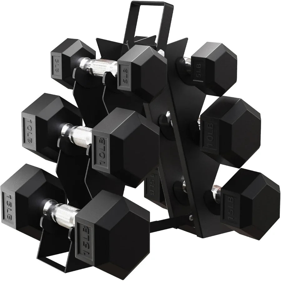 XMSJ Rubber Encased Hex Dumbbell Set For Home Gym Training