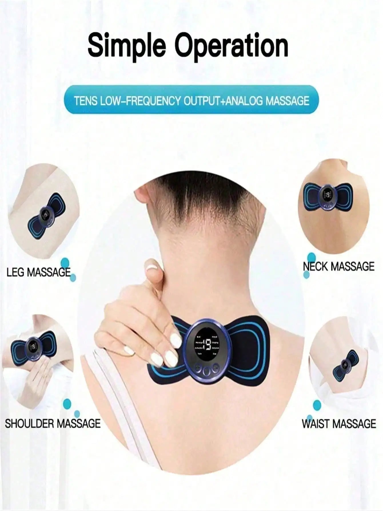 Mini Neck Massager Patch Portable Body Massage Device