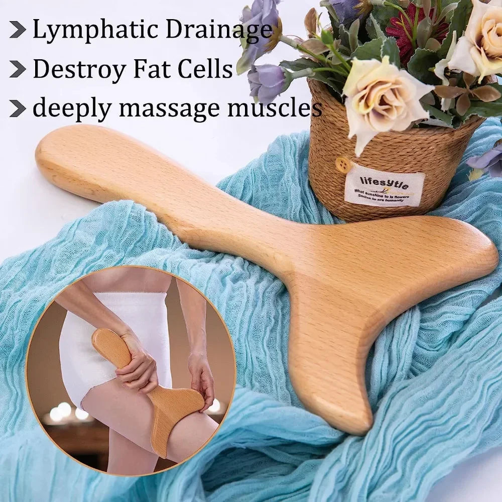 Wood Therapy Gua Sha Massage Tools for Lymphatic Drainage