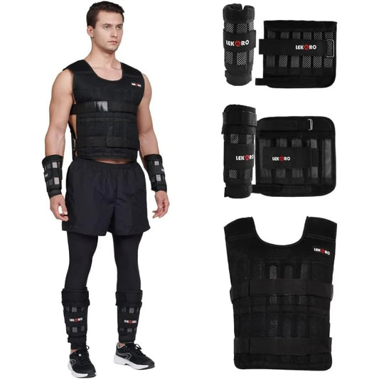 LISM Adjustable Weighted Vest 44LB For Men Women Fitness Gear