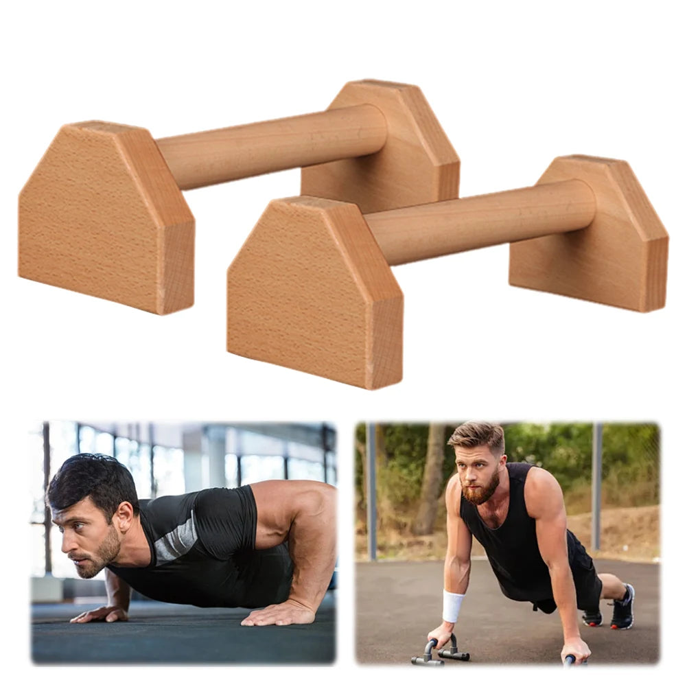 alloetHign-concerned Wooden Push Up Stand Heavy Duty Non Slip Bar