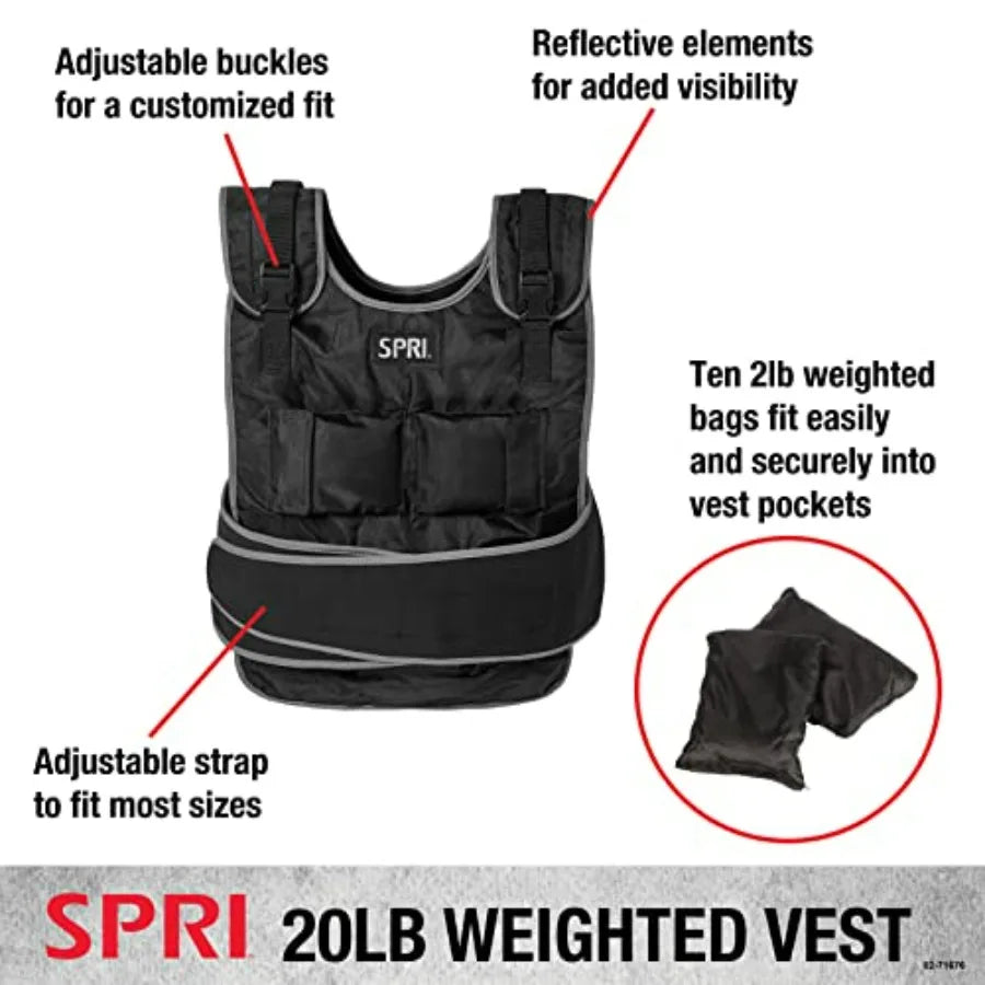 LISM Weighted Vest for Running and Training with Adjustable 2lb Bags