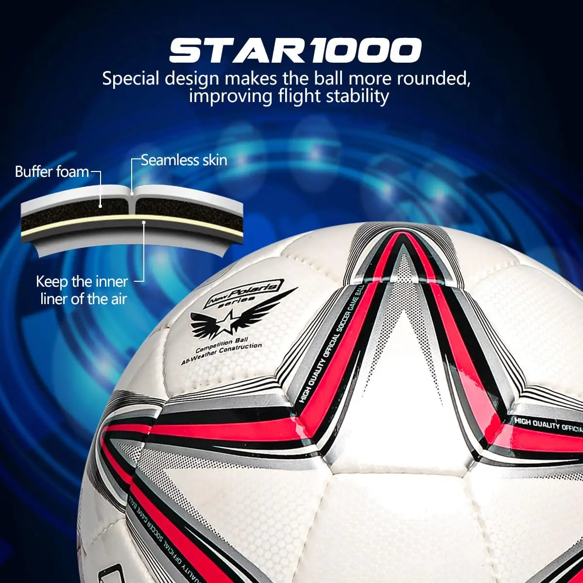 Soft PU Leather Soccer Ball For Indoor Outdoor Training And Matches