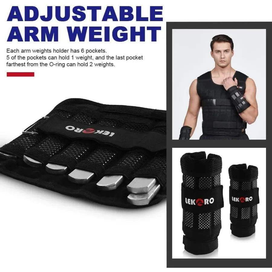 LISM Adjustable Weighted Vest 44LB For Men Women Fitness Gear