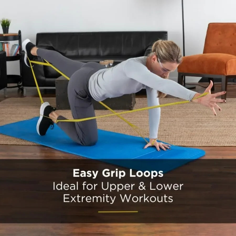 CLX Resistance Band With Loops For Full Body Home Workouts Portable Gym