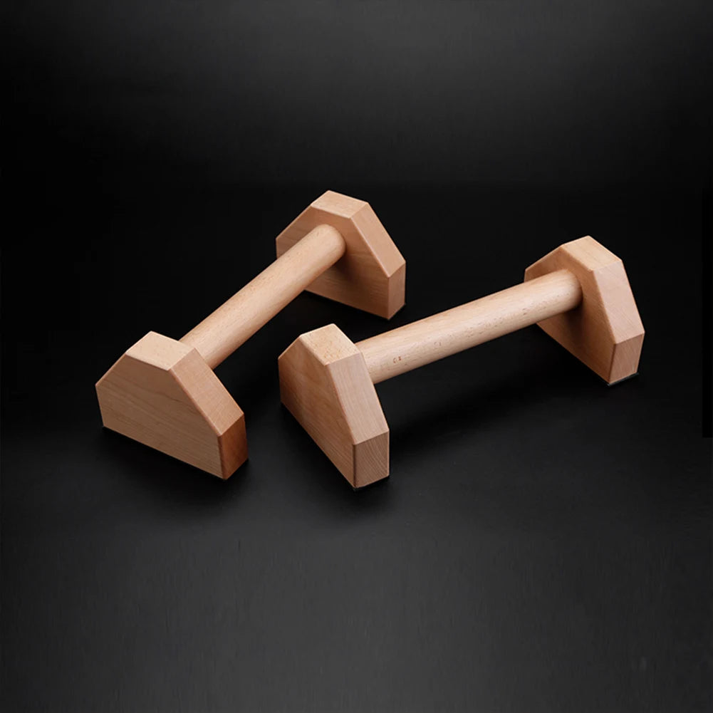 alloetHign-concerned Wooden Push Up Stand Heavy Duty Non Slip Bar