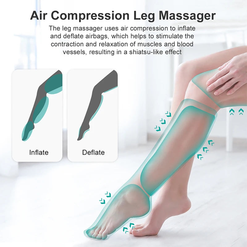Nekteck Foot Air Pressure Leg Massager Shiatsu Calf Thigh Therapy