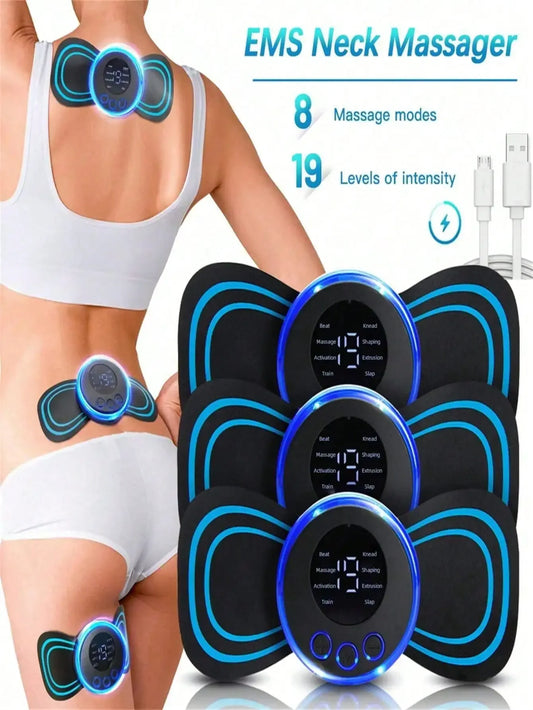 AXH Mini Neck Massager Electric Portable Body Massage Patch