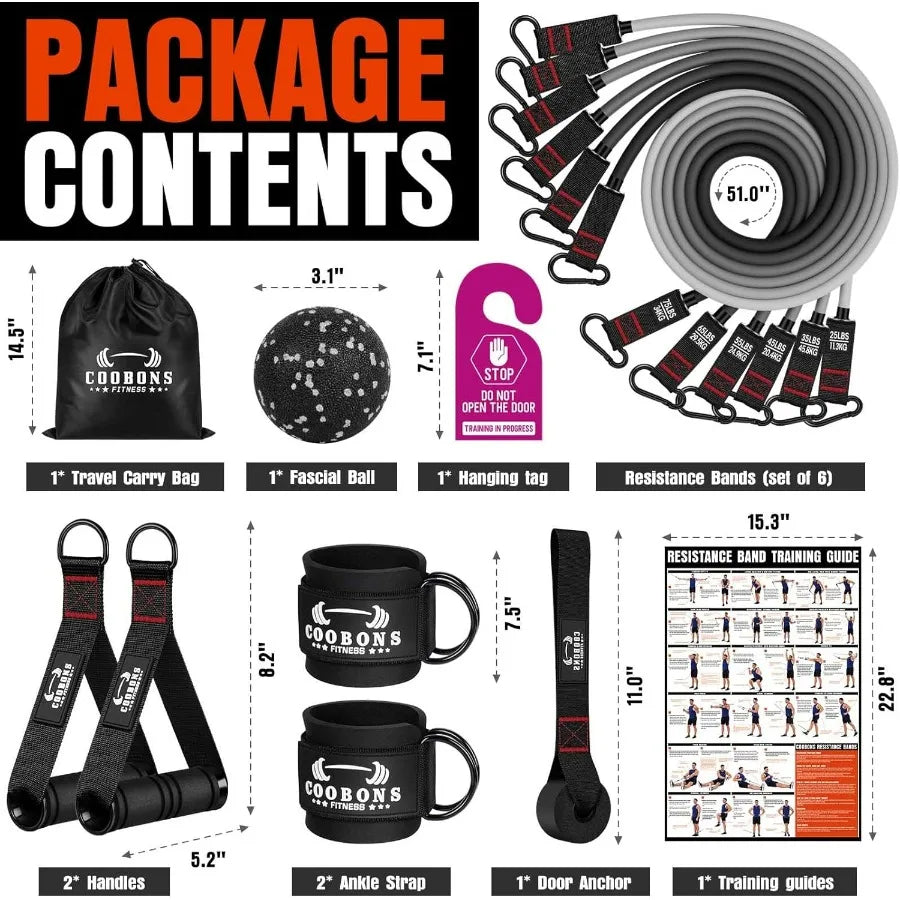 Heavy Resistance Bands 300LBS With Handles Workout Set