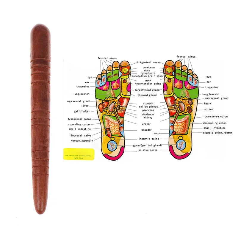 Wooden Acupoint Dial Massage Stick Meridian Pen Foot Sole Tool